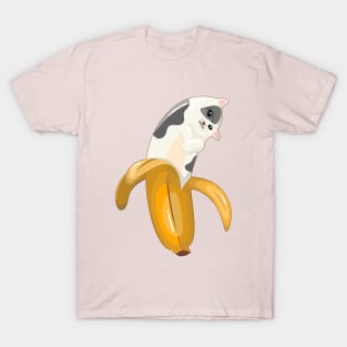 Cute Banana Bicolor Cat T-Shirt